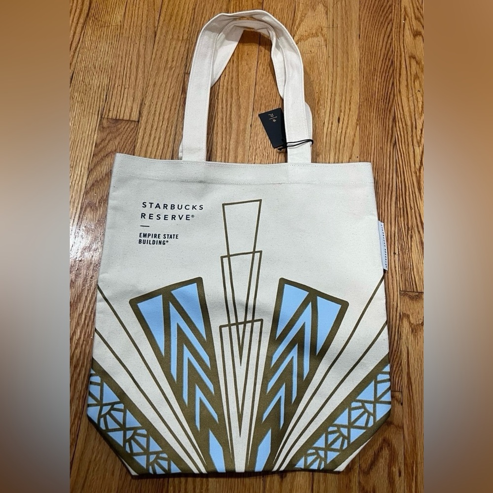 Starbucks Reserve New York Empire State Building Burst Tote bag